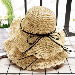 ファッション編み日焼け止めサークルビーチハット帽子