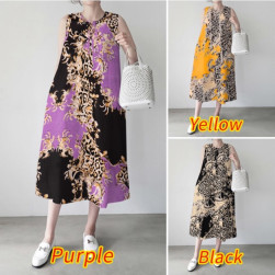 個性的なデザイン 韓国系 定番 ファッション 配色 プリント Aライン カジュアルワンピース