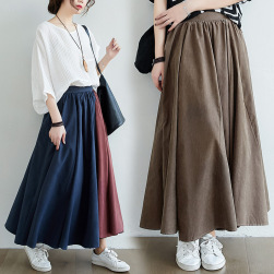 ユニークなデザイン 合わせやすい ゆるい 体型カバー 配色 切り替え レディース スカート