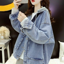 今季マストバイ 好評発売中 ファッション 韓国系 ゆるい フード付き 合わせやすい デニム ジャケット