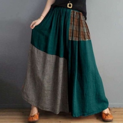 絶対流行 人気新作 ボヘミアンスタイル 配色 春秋 切り替え ゆったり型 レディースファッション ボトムス スカート