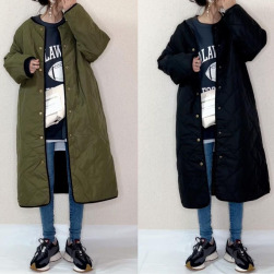特別デザイン 韓国風ファッション レトロ チェック柄 厚手 ラウンドネック コート アウター
