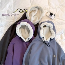 【男女兼用】韓国系 ゆるい フード付き 暖かい 長袖 合わせやすい カジュアル スウェット・パーカー