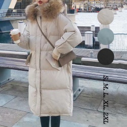 ファッション感満々 韓流 フード付き ゆったり 防寒 大きいサイズ ファーカラー付き 中綿コート