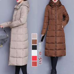 多色展開 高級感 シンプル フード付き レディース 冬 ロング 保温防寒 中綿コート
