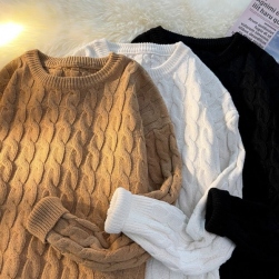 【男女兼用】インナーと してもおすすめ 合わせやすい シンプル 無地 防寒 ゆったり 体型カバー 長袖 ニット・セーター