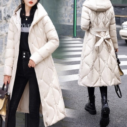 おしゃれ度アップ 韓流ファッション スリム 着瘦せ フード付き 厚手 防寒 多色展開 中綿コート
