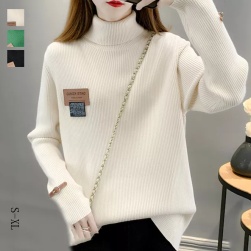 おしゃれ度アップ 3色展開 韓国風 ファッション ゆったり ハイネック ニット 厚手 セーター