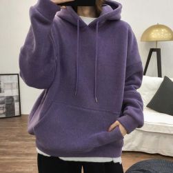可愛いデザイン シンプル カジュアル 韓国系 フード付き 無地 長袖 ニットセーター