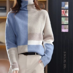 柔らかくて優しい印象 気分転換 配色 4色展開 ハイネック 大きめのサイズ感 ニットセーター