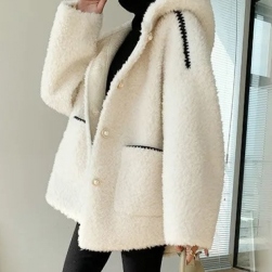 一枚で視線を奪う フェイクファー フード付き 韓国系 ファッション 冬コーデ 防寒レディース コート マタニティアウター
