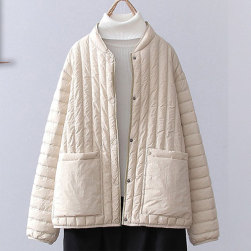 今季注目 高級感 シンプル コットン 長袖 シングルブレスト 暖かい 綿入れコート