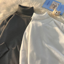 【男女兼用】韓国風ファッション カジュアル 無地 体型をカバー BF風 大きめのサイズ感 ニットセーター
