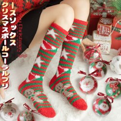 クリスマスギフト 3足セット サンタソックス クリスマスプレゼント 靴下 フランネル ハイソックス 厚手 ソックス
