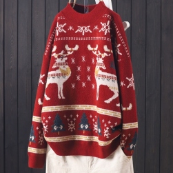 クリスマス 細見せ M-2XL 綺麗目 レディース 森ガール トップス ニット セーター