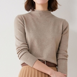 売れ筋商品シンプル定番合わせやすいハーフネック着やせ着やすいセーター