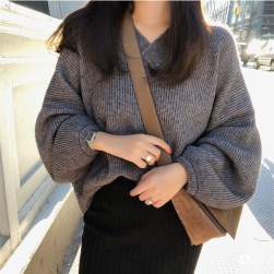 一枚で視線を奪う 長袖 Vネットあったか 体型カバー 冬服 秋服 可愛い オシャレニットセーター