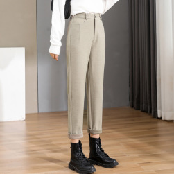 韓国風ファッション エレガント フェミニン ボタン ハイウエスト カジュアルパンツ