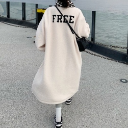 目を奪われる 韓国系ファッション アルファベット スタンドネック ボタン ロング コート