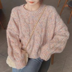 韓国で人気爆発 韓国系 柔らかくて優しい印象 可愛いデザイン 気分転換 大きめのサイズ感 ニット・セーター