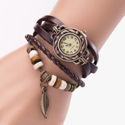 可愛いデザイン 超人気ラウンド7色革ベルト腕時計
