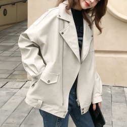 人気沸騰 韓国 ファッション レトロ 無地 ショート丈 折り襟 ジャケット
