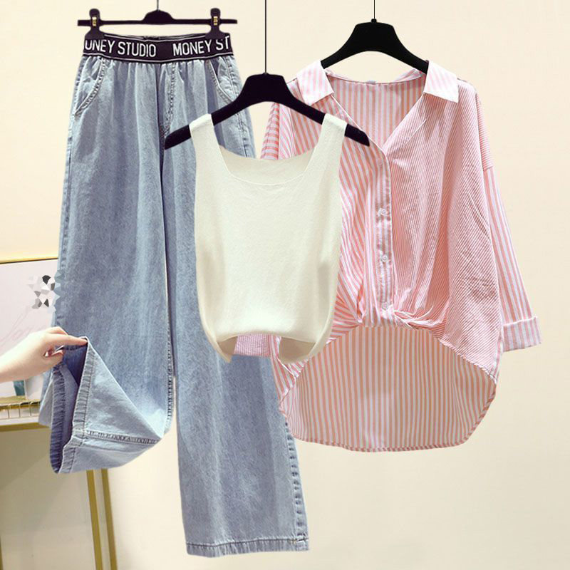ホワイト/キャミソール+ピンク/シャツ+パンツ
