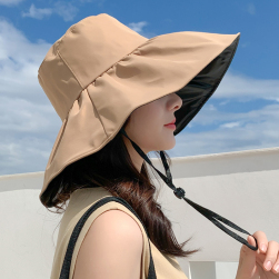 人気を独占中♡ カジュアル 切り替え ギャザー飾り サークル紫外線防止 帽子