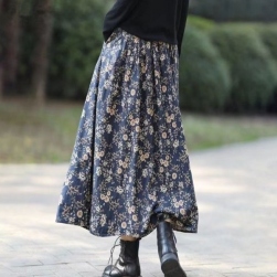 上品な可愛さ 大きいサイズ 花柄 スカート Aライン 細見せ L-5XL レディース 森ガール スカート