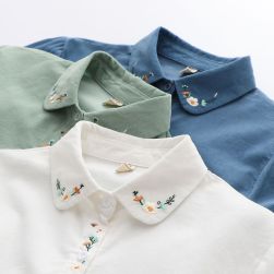 品質のいい新品 シンプル プリント 3カラー 刺繡 合わせやすい シャツ ブラウス