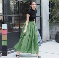 人気新作 定番 ファッション 鮮やかな色 ロングスカート フレアプリーツ スカート