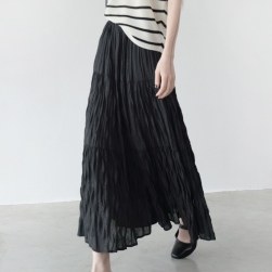 柔らかくて優しい印象 エレガント ギャザー ファッション ボトムス カジュアル スカート