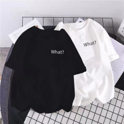 組み合わせ自由 シンプルアルファベット夏半袖ルーズ着瘦せTシャツ