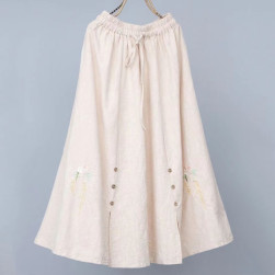 多色 上品なシルエット 花模様 ハイウエスト シンプル スリット 刺繍 スカート