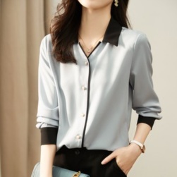 大流行新作 定番 ファッション 通勤/OL スタイルアップ 折り襟 長袖 20~40代 シャツ