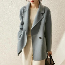 韓国風ファッション 無地 気質 カジュアル 着痩せ効果 ボタン合わせやすい コート
