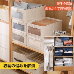 日本式 シンプル 使いやすい 省スペース 防塵防水 通気性 大容量 折り畳み 引出し収納 透明 整頓ボックス 衣装収納ケースベッドの下