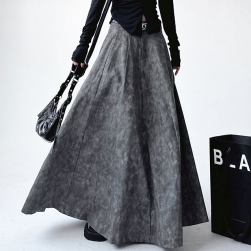 「絞り染め」ハイウエスト ファッション Aライン カジュアル ロング スカート