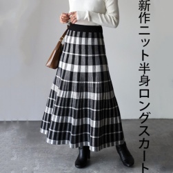 【大人可愛いAライン】目を奪われる 大きめのサイズ感 柔軟加工 通勤 ファッション チェック柄 スカート