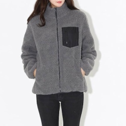 デザイン性抜群 防寒スタンドネック ジッパー 大きめのサイズ感 体型をカバー ジャケット