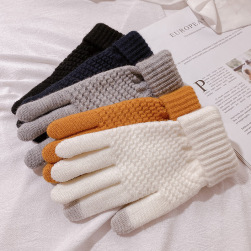 柔軟性に優れた 弾性のある シンプル 無地 スマホ対策 冬 保温 手袋