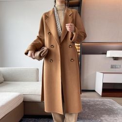 Basic日常簡約 ファッション感満々 フェミニン ダブルブレスト 長袖 ロング 秋冬 コート