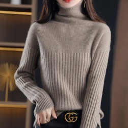 韓国風ファッション 簡潔風 ハイネック 無地 多色 厚手 冬 レディース セーター