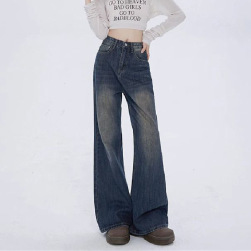 絶対流行 ストリート系韓国系ロング丈大きめのサイズ感脚長効果高く見えるジーンズ