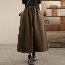 上品なシルエット ファッション ハイウエスト Aライン ボウタイ 体型をカバー 森ガール スカート