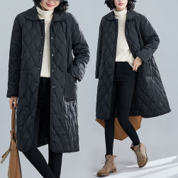 個性的なデザイン 洗えるピーチタッチキルティングコート レディース 体型カバー ブラック 森ガール 中綿コート