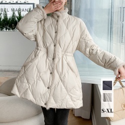 超かわいい ファッション 防寒 無地 フェイクファー ポケット付き シングルブレスト スタンドネック 中綿コート