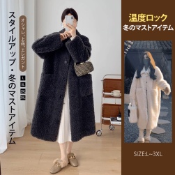 女っぽさが漂う 韓国風ファッション 簡約 無地 長袖 レディース コート