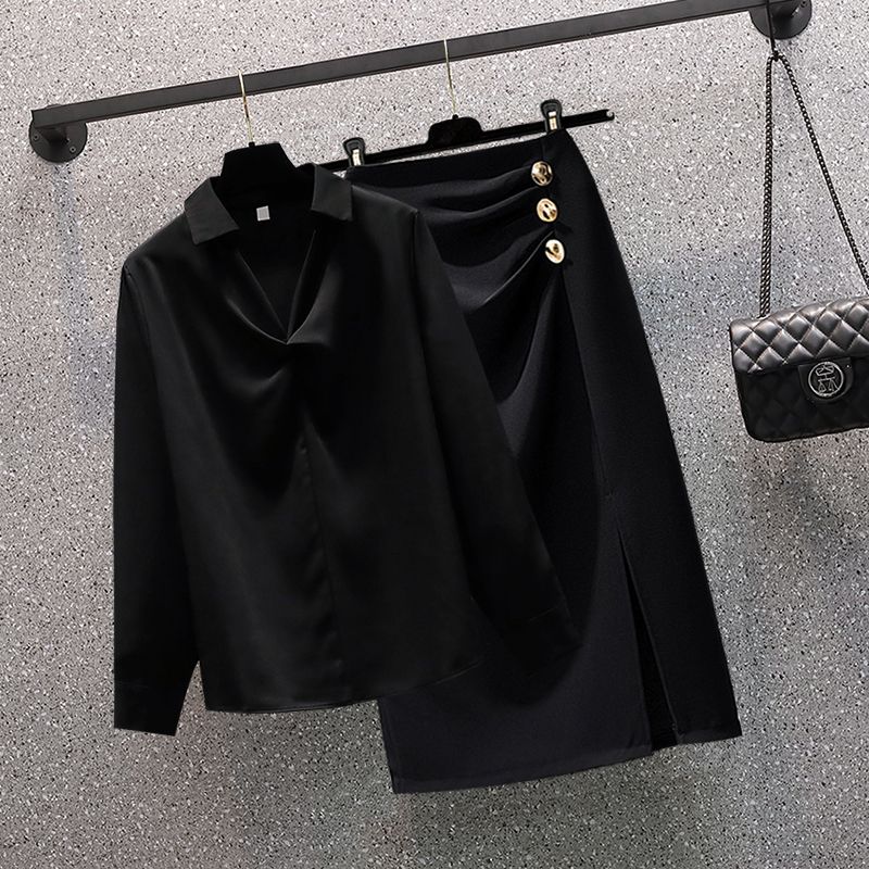 ブラックシャツ+スカート/2点
