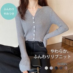 絶対可愛い柔軟加工ぴったりしたサイズ感長袖シンプル春秋レディース薄手セーター